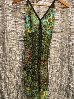 Green & Blue Printed Maxi Dress